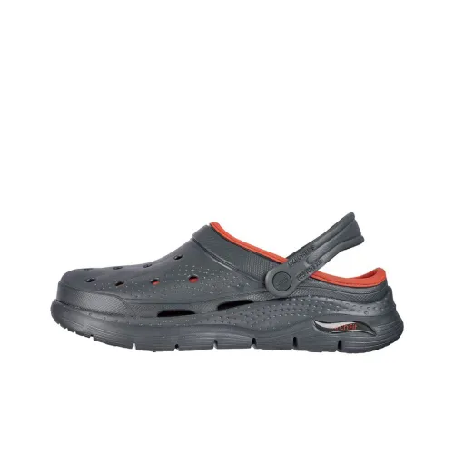 Skechers Arch Fit Series Slide Slippers Women's Gray/Orange