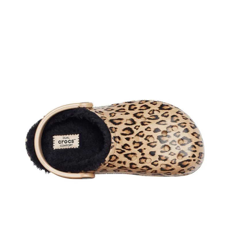 Crocs Baya Lined Clog Leopard Print Slippers-4