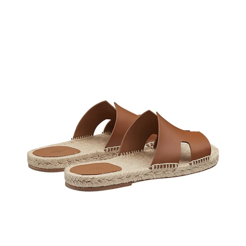 HERMES Antigua Espadrille Natural Safari Calfskin Leather-3