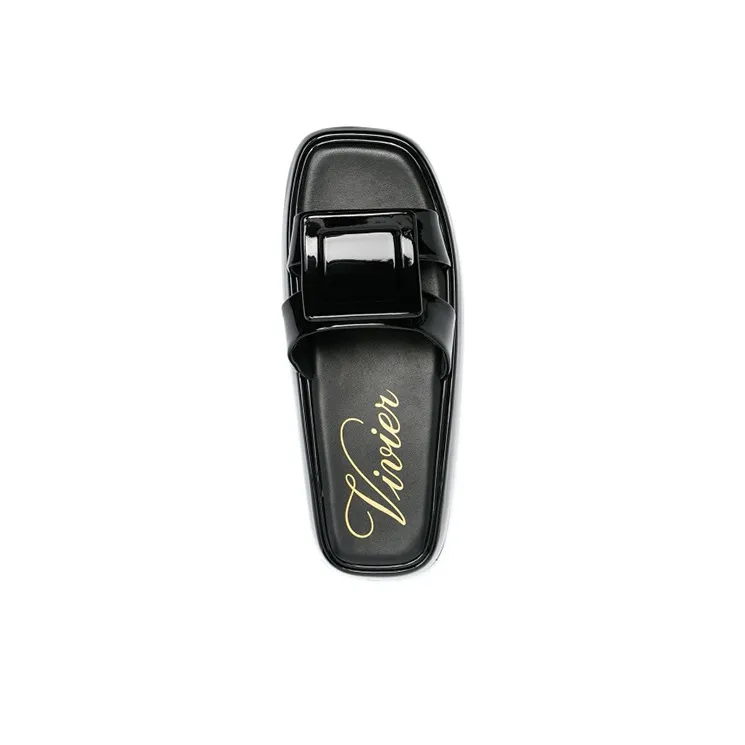 Roger Vivier Odor Resistant Slide Slippers Women's Black-3