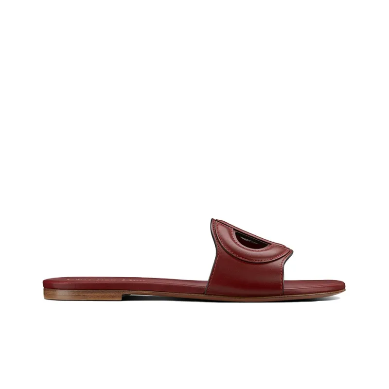 DIOR D-Club Slide Slippers Women's Red/Brown-1