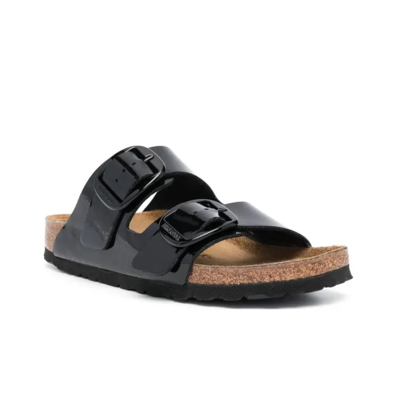 Birkenstock Arizona Big Buckle Slide Slippers Women's Black Brown-1