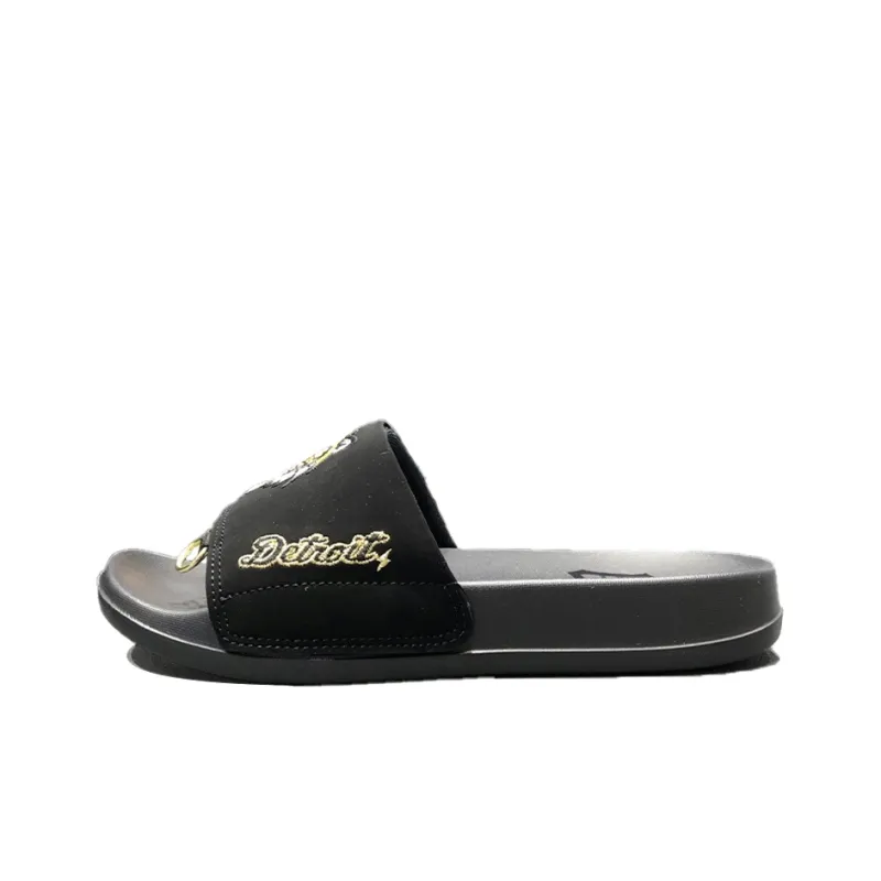 MLB Slipper Rubber Sole Metal Totem Slip Resistant Slide Slippers Unisex Black-0