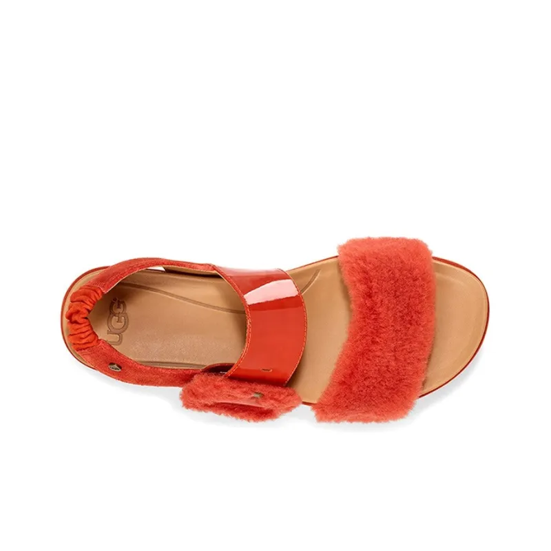 UGG Le Fluff Sports Sandals Women's Rock Red-3