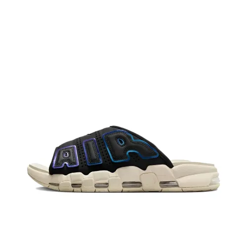 Nike Air More Uptempo Slide Black Sanddrift Iridescent