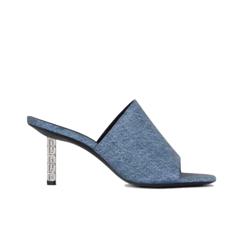 Givenchy G Cube 90mm Denim Mules-1