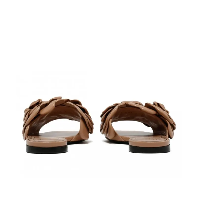 Valentino Flat Slippers Women's Light Brown-4