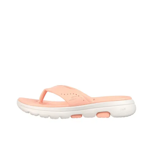 Skechers Go Walk 5 Slide Slippers Women's White/Pink