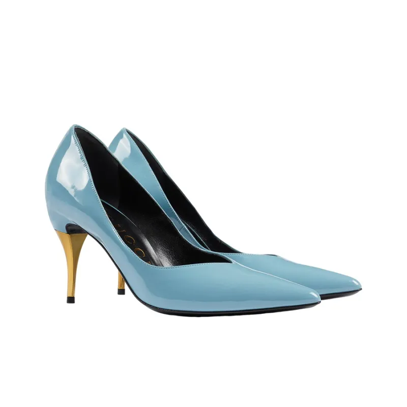 GUCCI Slim Heel High Heels 8.5cm Women's Light Blue-1