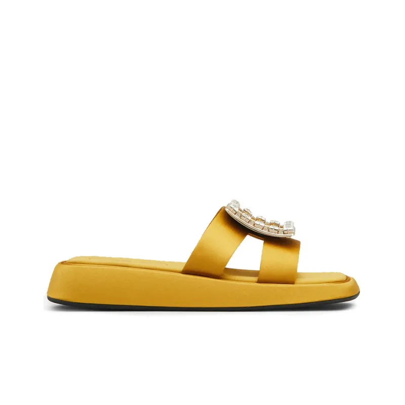 Roger Vivier Rubber Sole Slide Slippers Women's Yellow-1