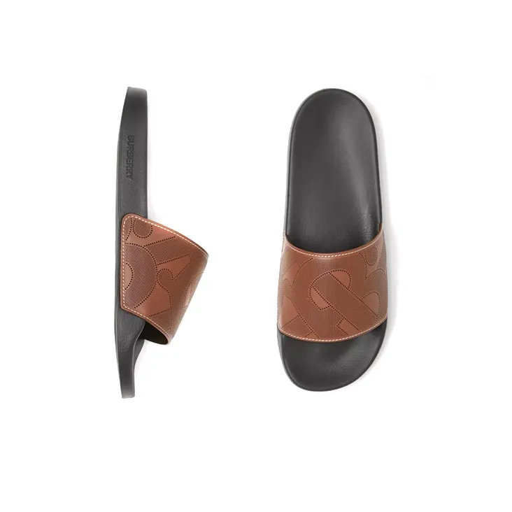 Burberry Rubber Sole Quiet Slide Slippers Men's Tan-2
