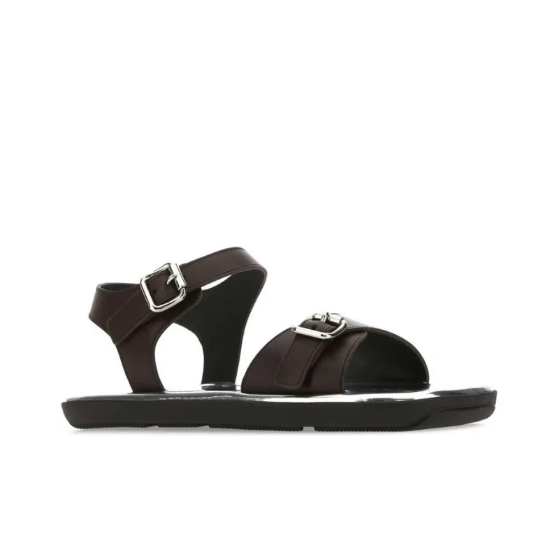 PRADA One Strap Sandals Men's Dark Brown-1
