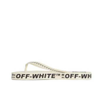 OFF WHITE Beach Alphabet Thick Sole White Flip Flops