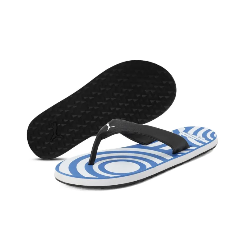PUMA Rubber Sole Slip-Resistant Slide Slippers Men's Blue White-3
