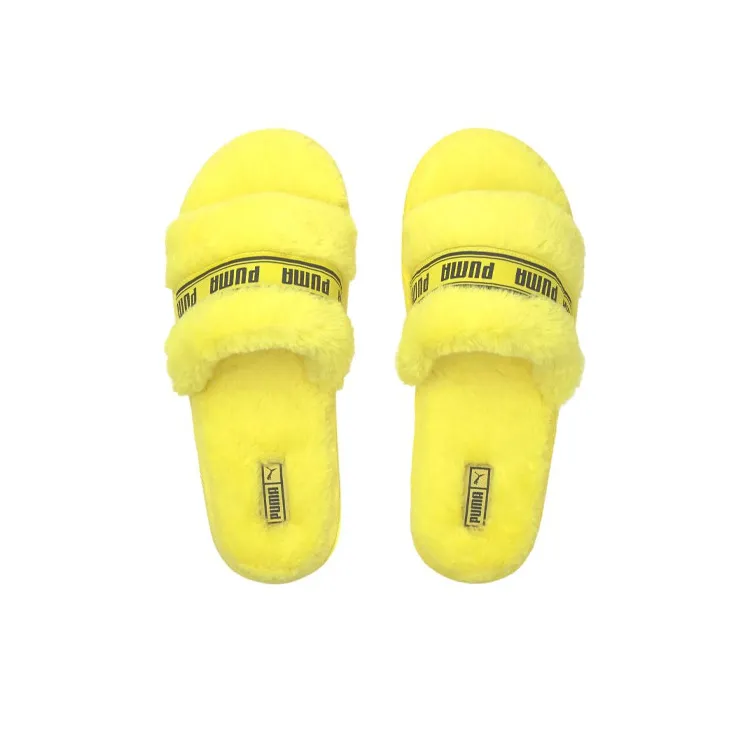 PUMA Fluff Slides 'Fluo Yellow' Women's-2