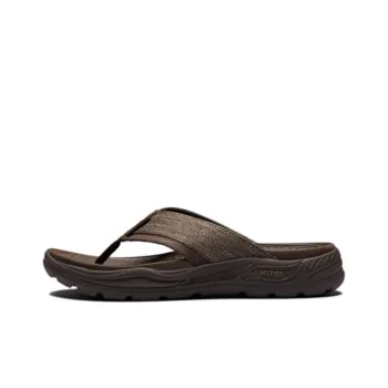 Skechers Arch Fit Motley Rubber Sole Slide Slippers Men's Chocolate