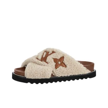 LOUIS VUITTON Paseo Comfort Slide Slippers Women's Beige