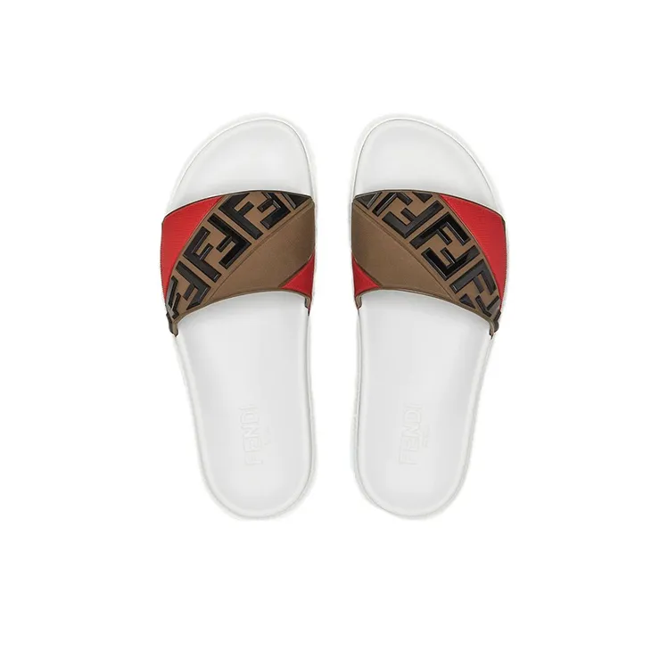 FENDI Rubber Fussbetts Slides 'Multi'-3