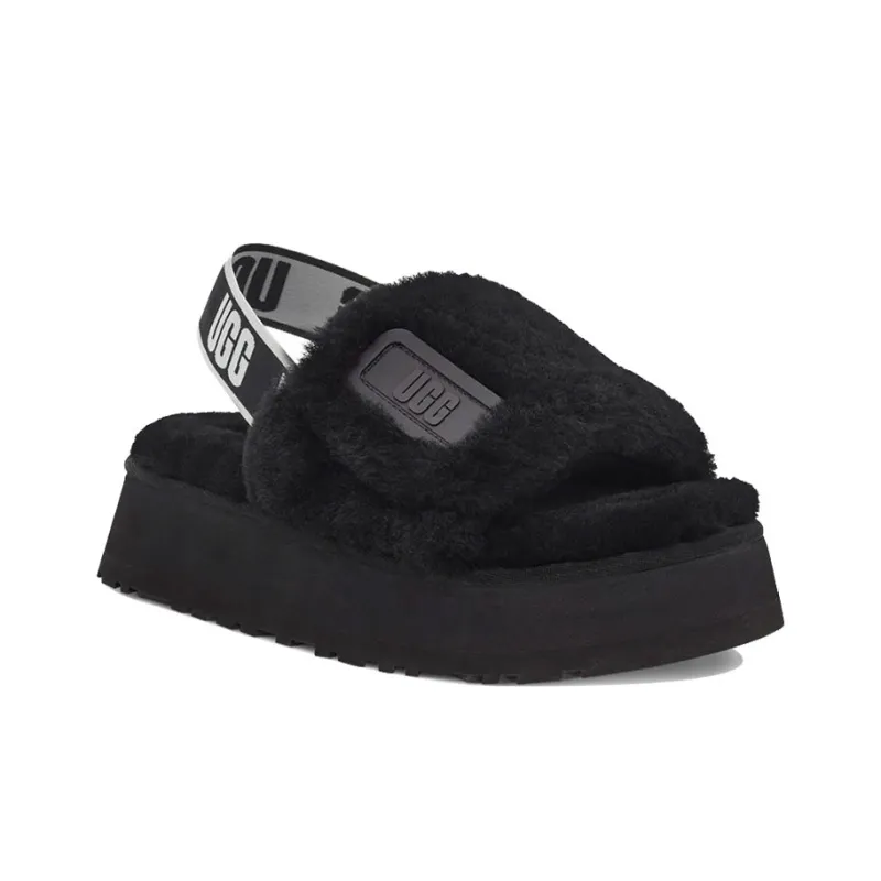 UGG Disco Slide Thick Sole Black Slippers Women's-1