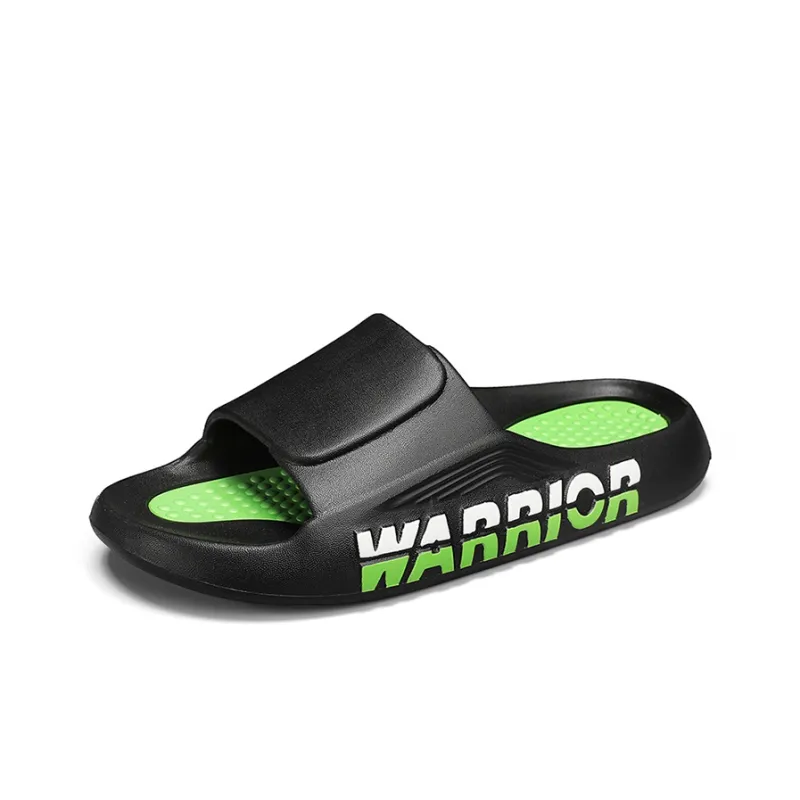 Warrior Quiet Slide Slippers Men's Black Green-1