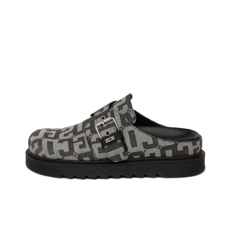 GCDS Monogram-print Buckled Mules-0