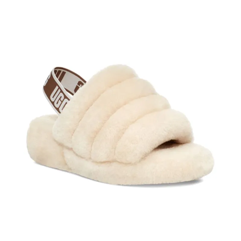 UGG Fluff Yeah Slides White Women's-2