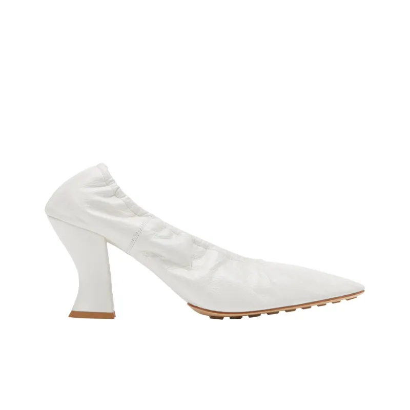 Bottega Veneta Almond Irregular Heel High Heels 7.5cm Women's Optical Fibers White-1