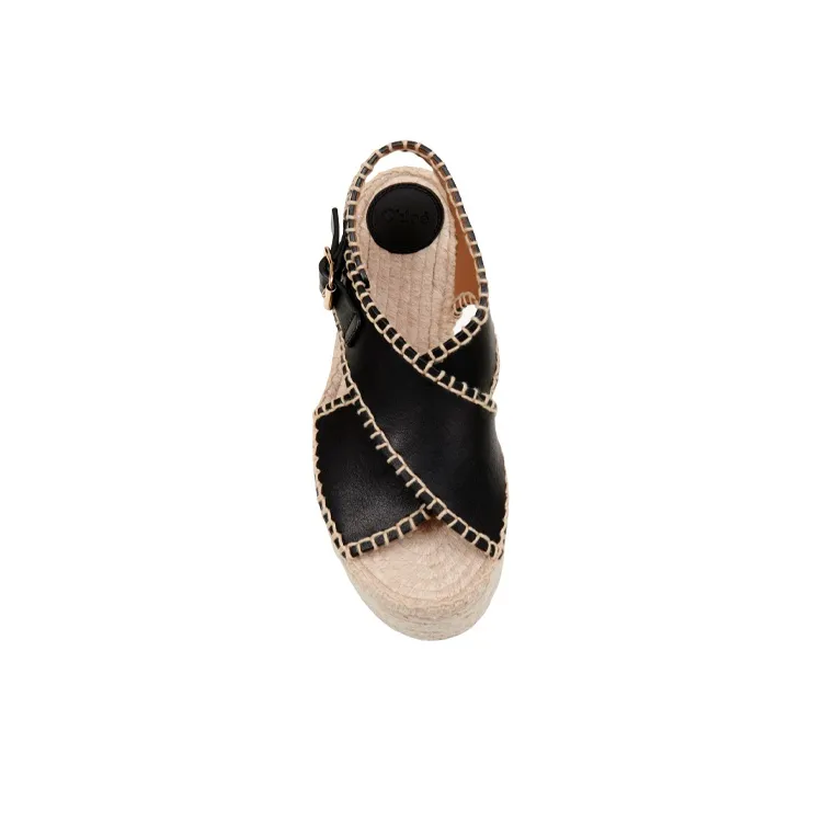 Chloe Lucinda Hemp Sole Sandal Women's Black-2