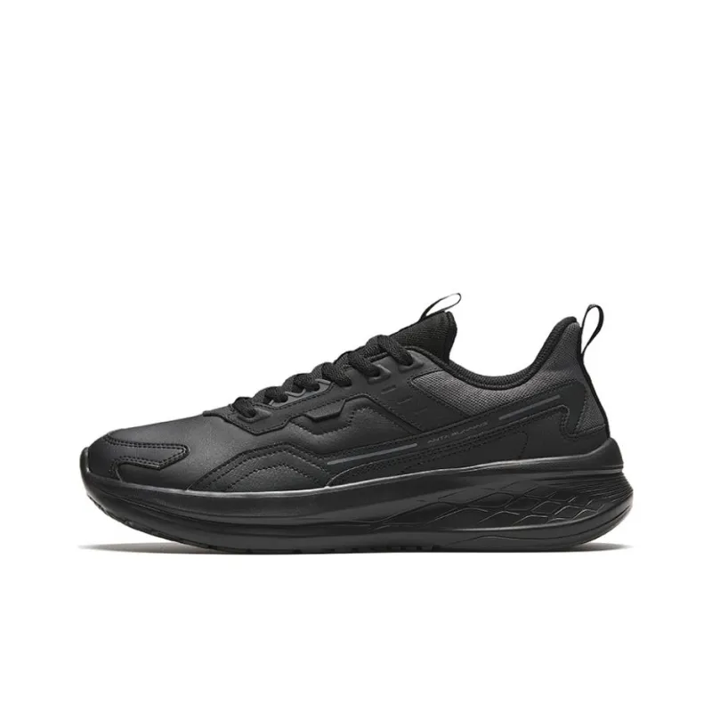Anta Anti Slip Wear Resistant Low Top Running Shoes Men's Black-0