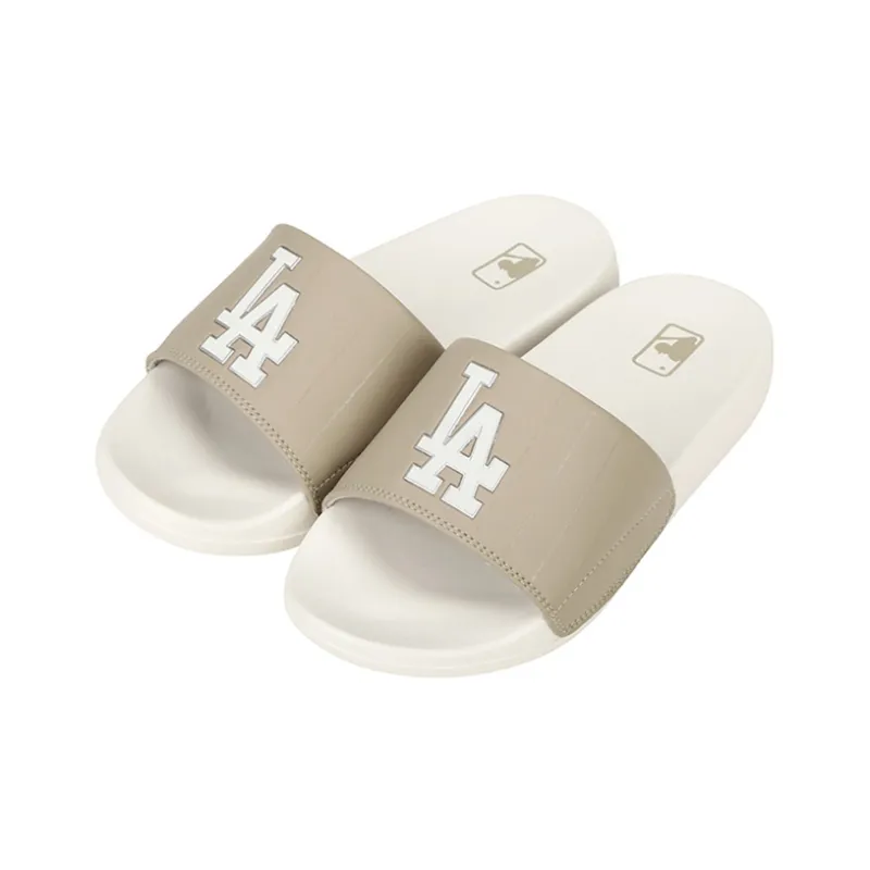 MLB Slipper Rubber Sole Slip Resistant Abrasion Resistant Slide Slippers Unisex Beige-1