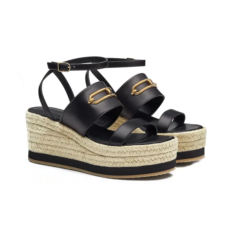 HERMES Elise Slide Slippers Women's Black-1