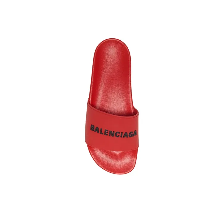 Balenciaga Pool Slides 'Red Black'-2