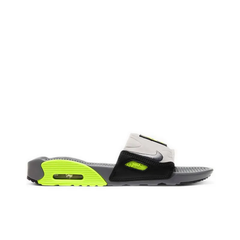 Nike Air Max 90 Slide Smoke Grey Volt Black Women's-1