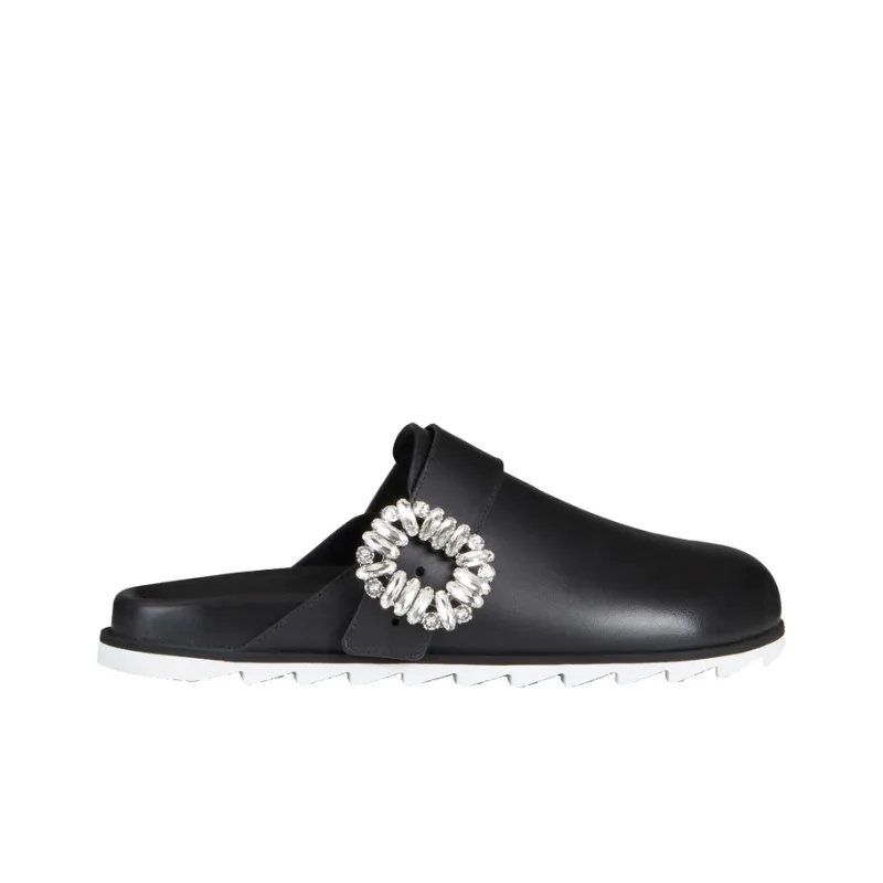 Roger Vivier Slidy Viv' Closed Toe Slippers Women's Black-1