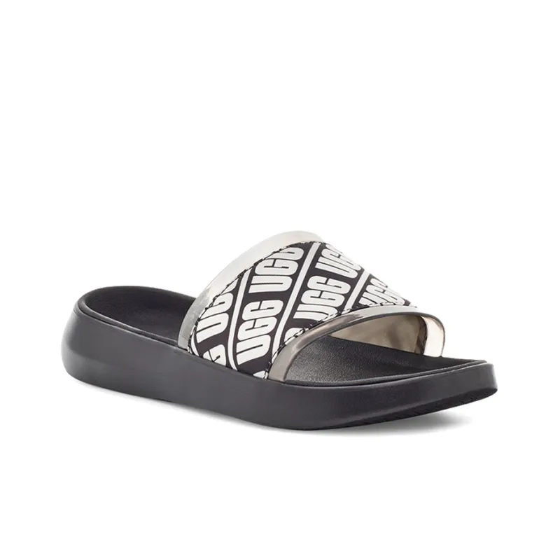 UGG Ruette Beach Black White Slippers 'Black White' Women's-2