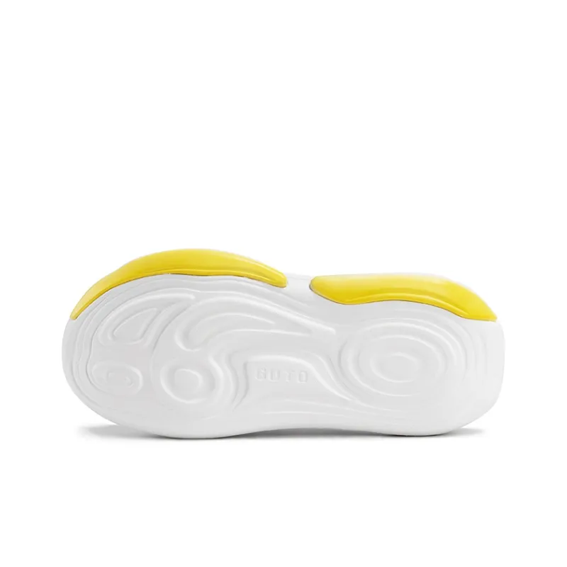 GOTO Nebula Quiet Abrasion Resistant Quick Dry Slide Slippers Unisex White Yellow-5