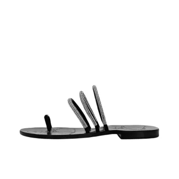 PHILIPP PLEIN Rhinestone Slip Resistant Flip Flops Women's Black