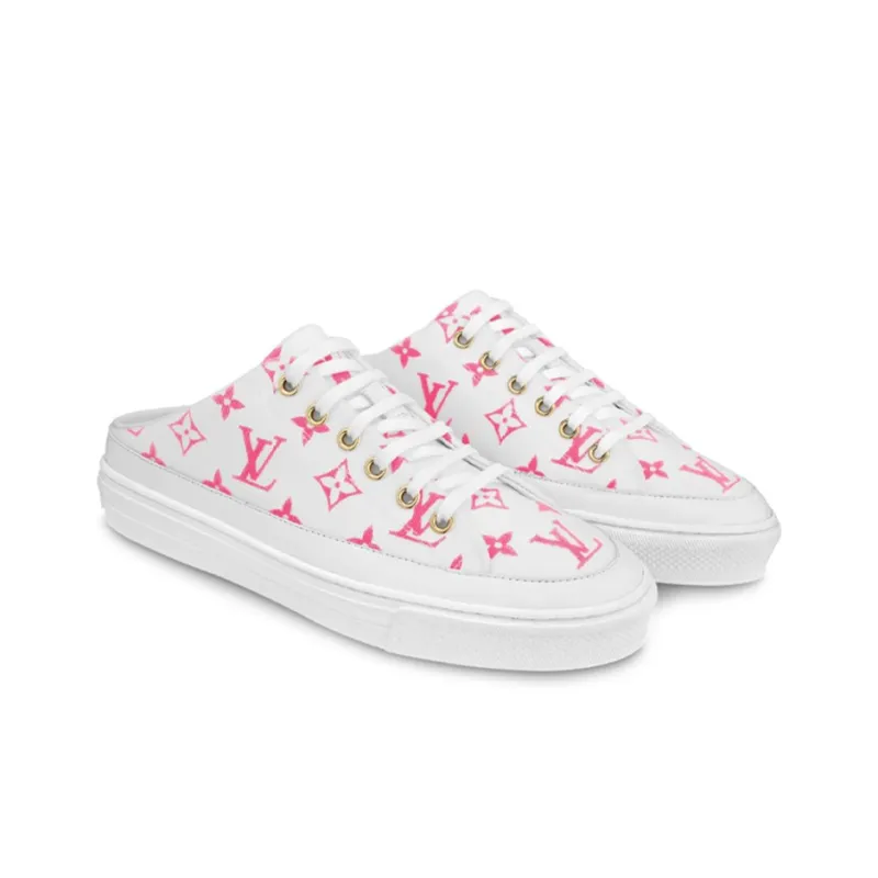 LOUIS VUITTON Stellar Closed Toe Slippers Women's Red White-2