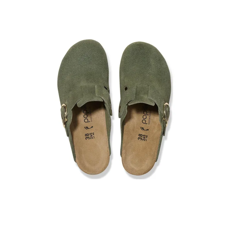 Birkenstock Rubber Sole Slip-Resistant Wrap-toe Slippers Unisex Green Narrow Fit-3