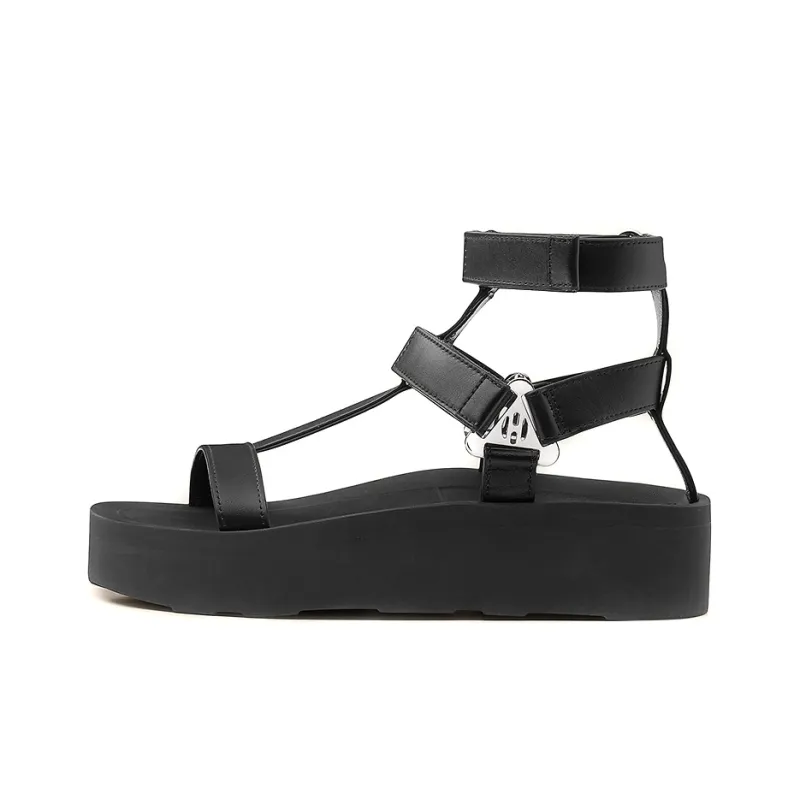 HERMES Enid Strap Sandals Women's Black-0