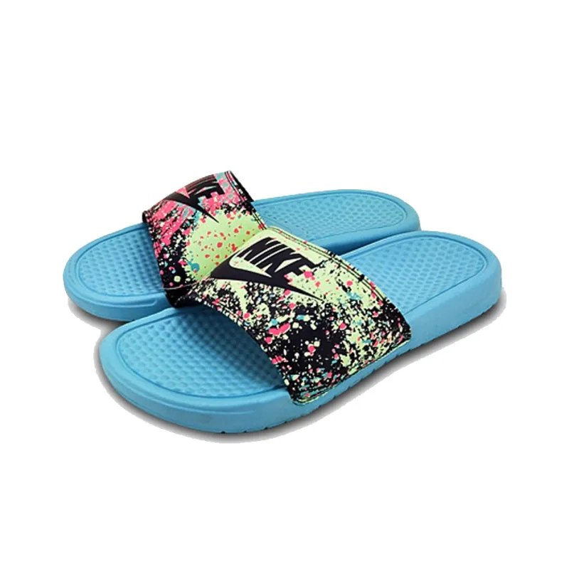 Nike Benassi Jdi Print Slide Green/Pink/Blue Women's-1