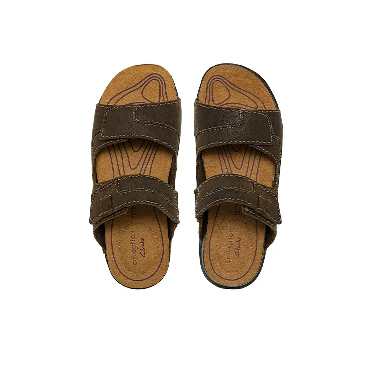 Clarks Slide Slippers Men Dark Brown-3