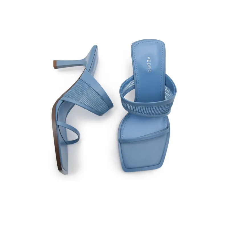 PEDRO Slim Heel High Heels 7.5cm Women's Blue-4