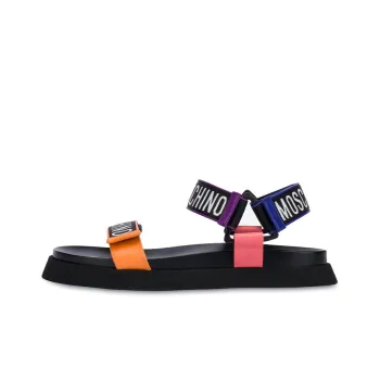 MOSCHINO Strap Sandals Men's Black Orange Pink