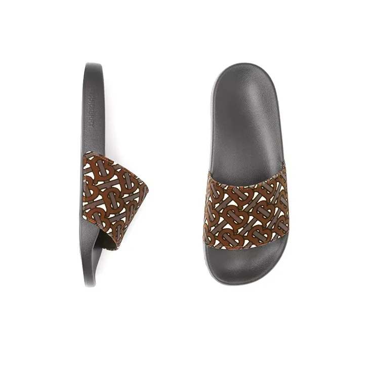 Burberry Odor-Resistant Slide Slippers Women's Mule Brown-2
