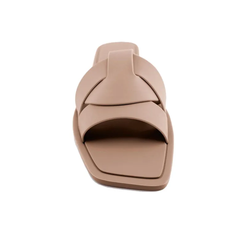 ZARA Rubber Sole Quiet Slide Slippers Women's Brown-3