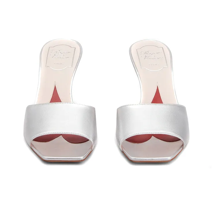 Roger Vivier Slide Slippers Women's Silver-2