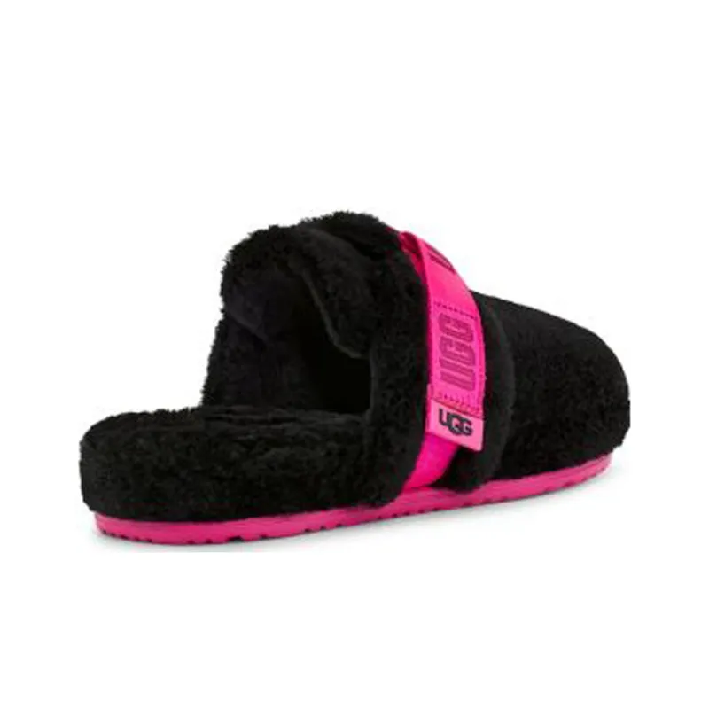 UGG Rubber Sole Closed Toe Slippers Men's Black Pink-3