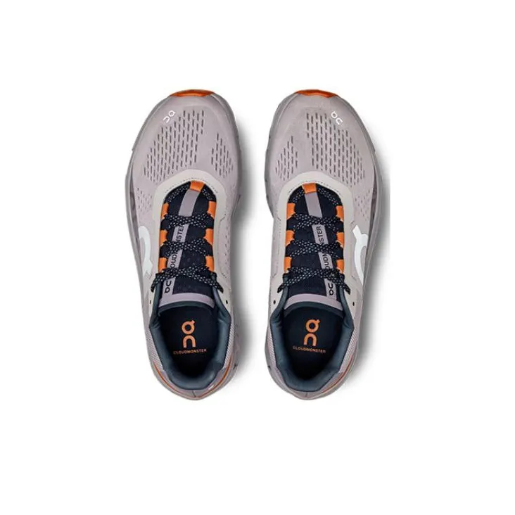 On Cloudmonster Anti Slip Wear Resistant Low Top Carbon Plate Casual Running Shoes Men's Gray-3
