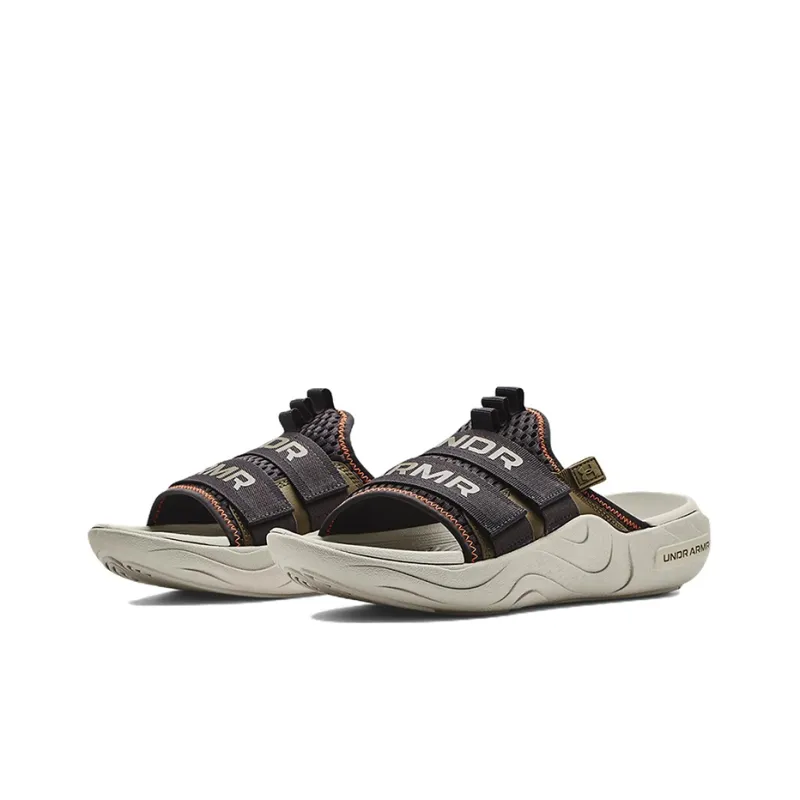 Under Armour Alpha EVA Rubber Sole Slip Resistant Abrasion Resistant Slide Slippers Unisex Khaki-2